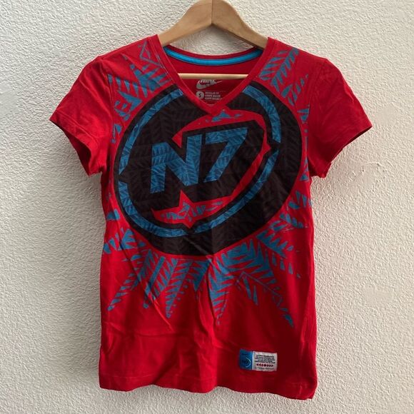 Nike 7 Generations N7 Native American V-Neck T-Shirt Women's Small - Picture 1 of 3